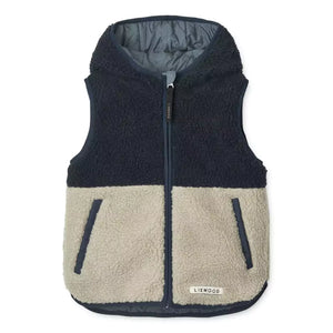Liewood Diana Reversible Warm Winter Vest - Whale Blue Mix