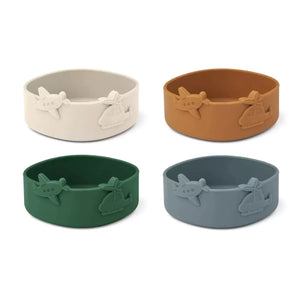 Liewood Emily Silicon Kids Bowl 4-Pack - Blue Fog Multi Mix