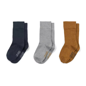 Liewood Lorenzo Cotton Rib Socks for Kids 3pack - Sea Blue Mix