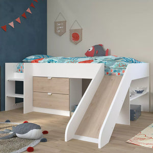 Whimsical Sliding Adventure: Parisot Tobo Mid Sleeper Bed with Slide