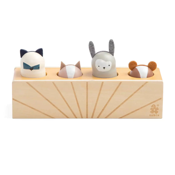 Sebra Wooden Pop Up Toy Animals - Woodland