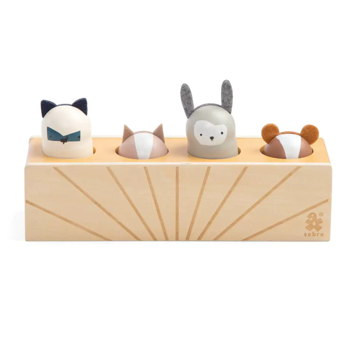 Sebra Wooden Pop Up Toy Animals - Woodland