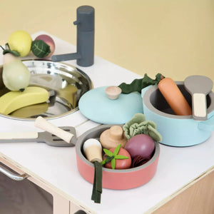 pretend play with Sebra Wooden Veggies Set