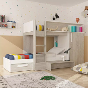 Trasman Cordera Reversible Bunk Bed in White and Oak