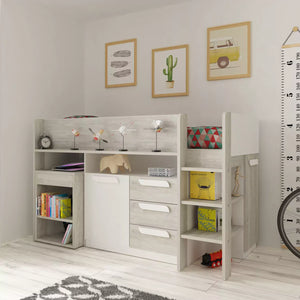 Kids Avenue Trasman Girona Mid Sleeper Bed in White