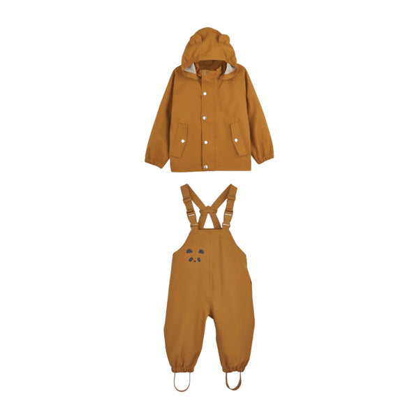 Liewood Dakota Soft Shell Raincoat Set for Kids - Mustard