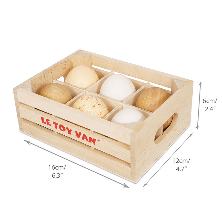 Le Toy Van Honeybee Market - Farm Eggs Half Dozen Crate