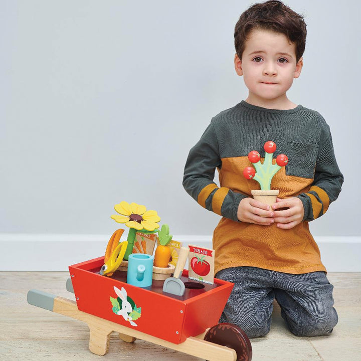 Tender Leaf Garden Wheelbarrow Wooden Toy Set