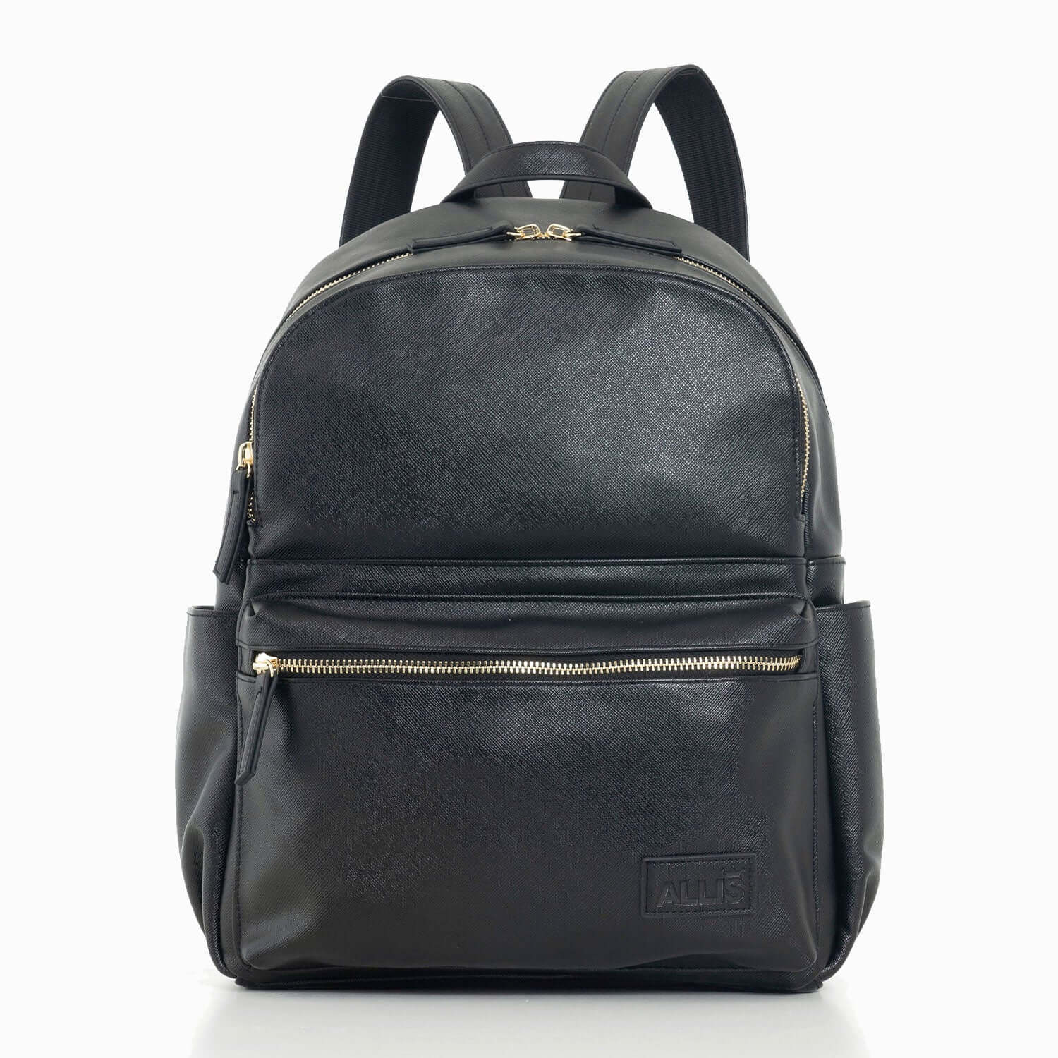 black leather changing backpack Allis LUX Baby Changing Bag - Black