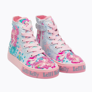Lelli Kelly Sirenetta Mermaid Canvas Baseball Boots - Light Blue