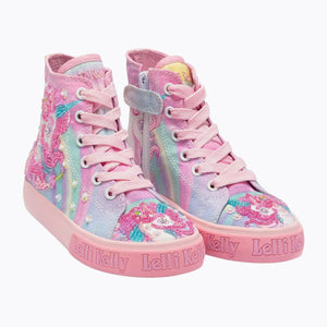Lelli Kelly Unicorn Mid Baseball Boots - Multi Fantasia Pink