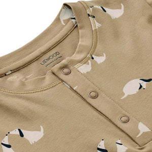 Liewood Wilhelm Printed Kids Pyjama Set - Dog/Oat Mix