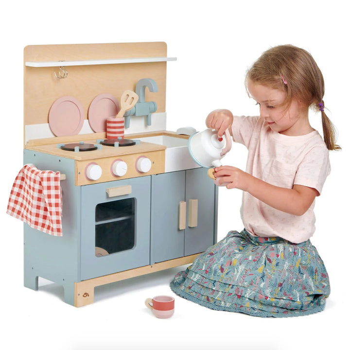 Tender Leaf Toy Kitchen – Home Kitchen Playset in modern colors with child playing