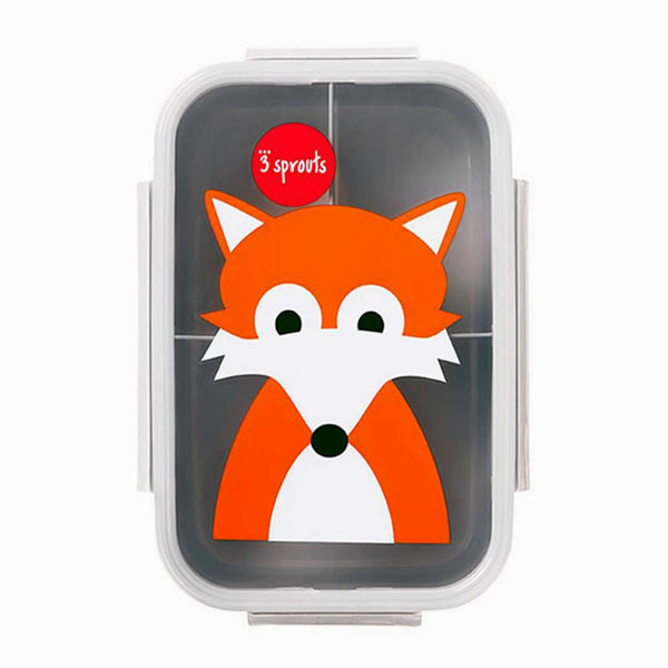 3 Sprouts fox lunch bento box, leakproof kids lunch box with compartments, kids lunch container