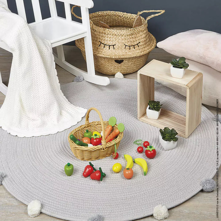 Janod Fruits and Vegetables Basket (24pc) In a Room