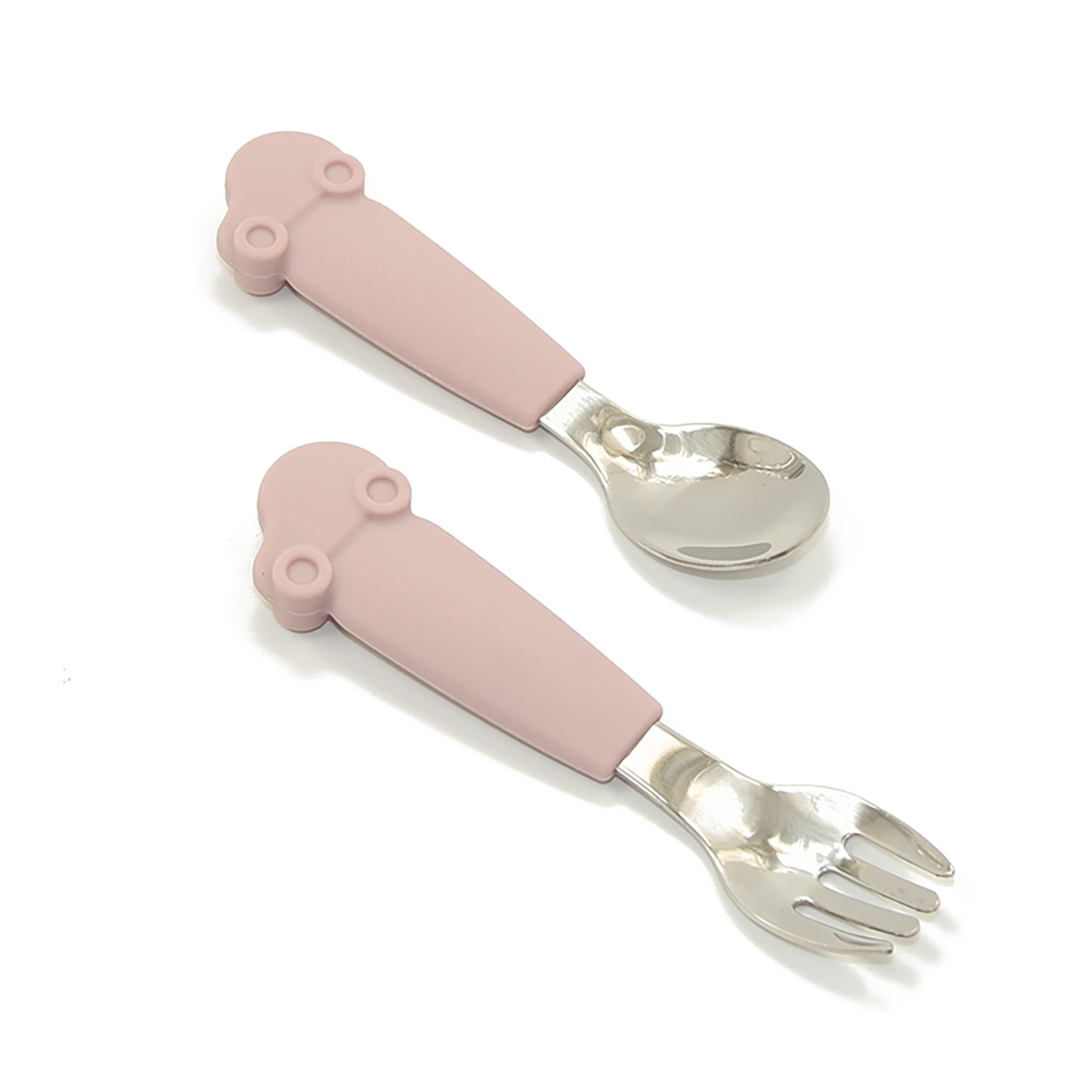 Allis Baby silicone fork and spoon set for babies aged 6 months and up.