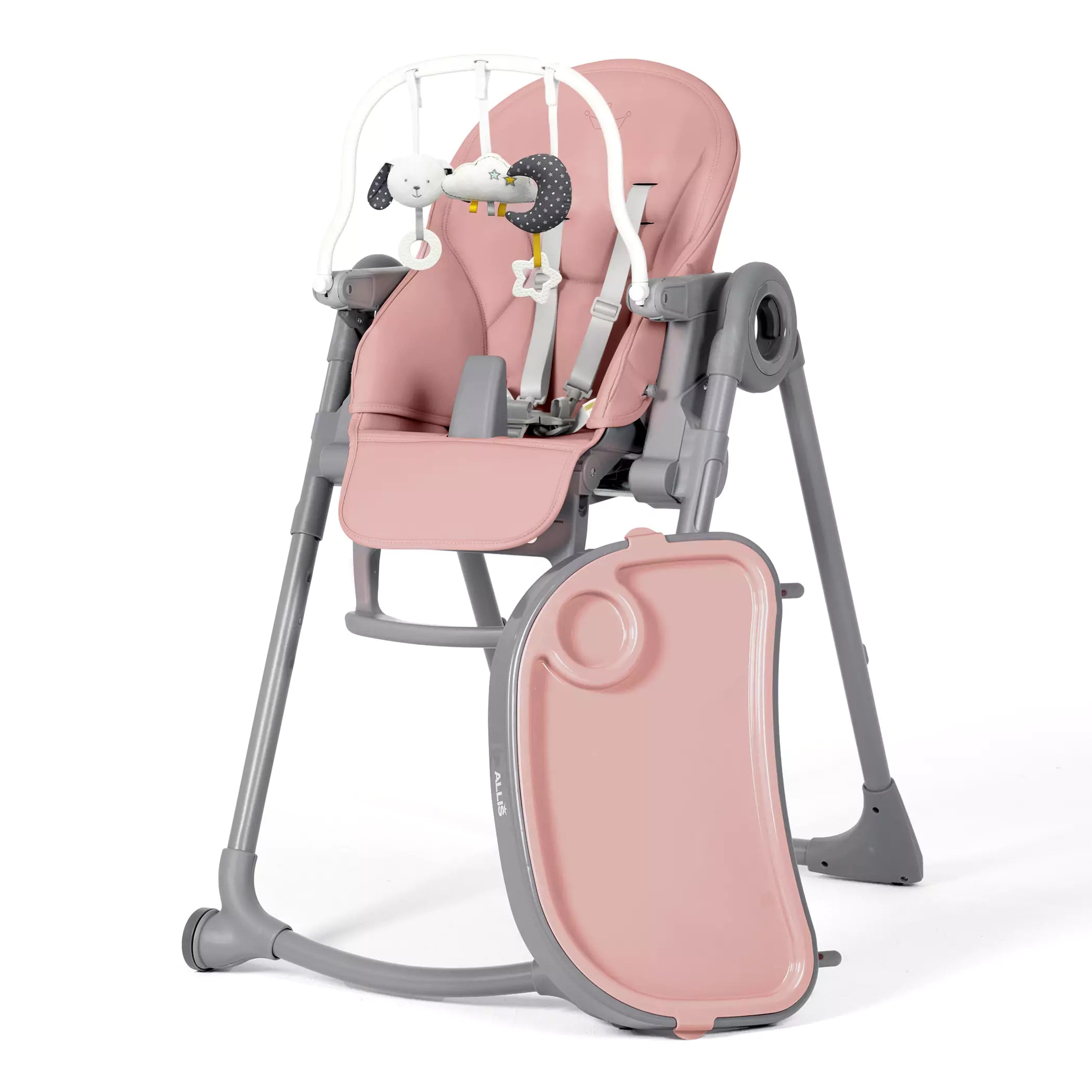 Pink Lola Baby High Chair in elegant design by Allis