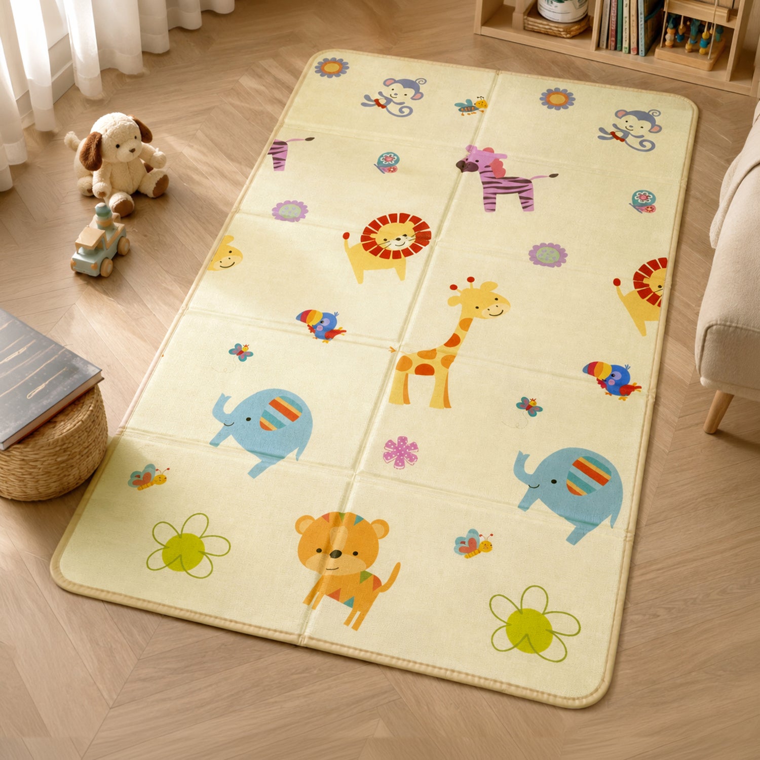 Allis double sided folding play mat for babies - 176cm x 96cm