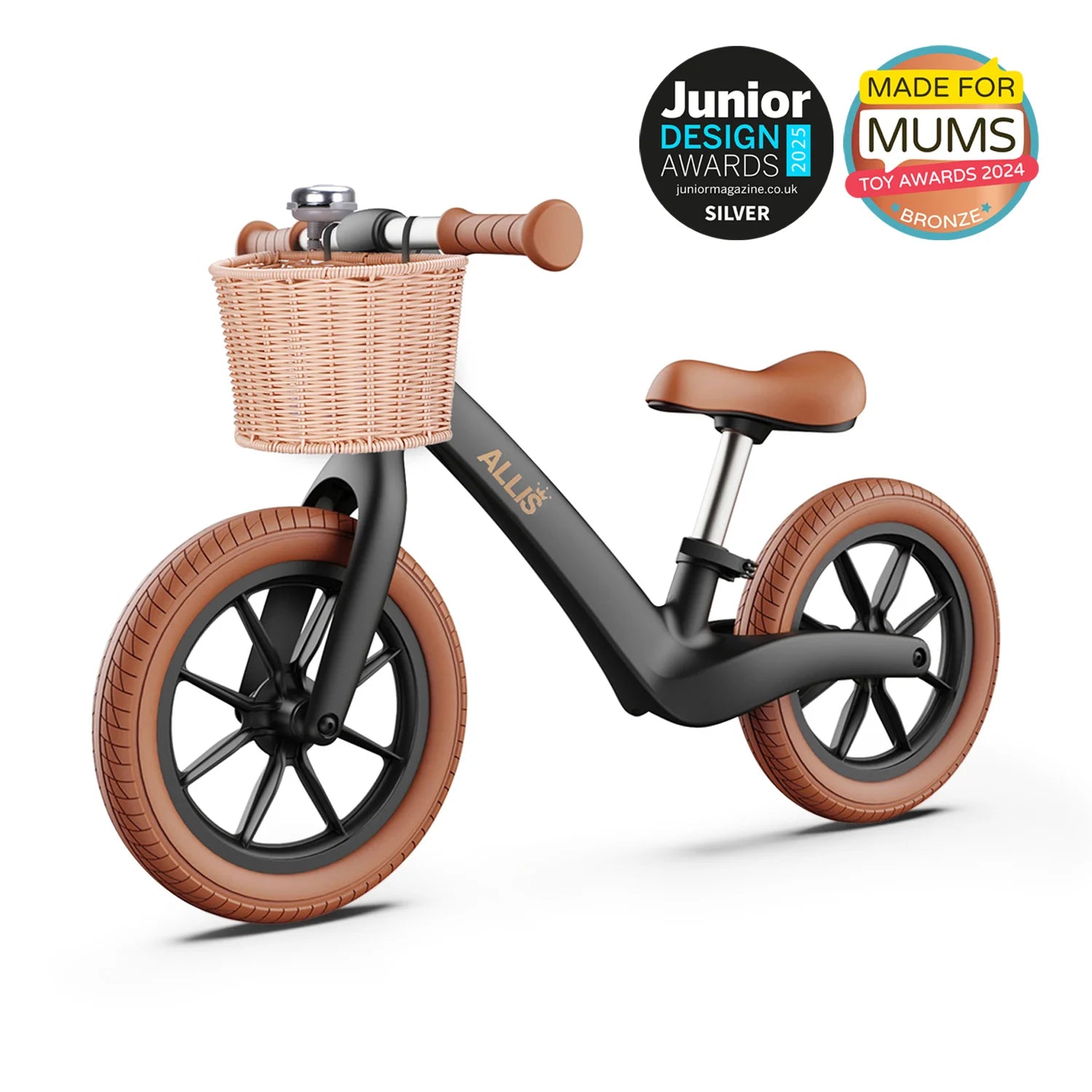 Allis LUMI Balance Bike with Basket and Bell