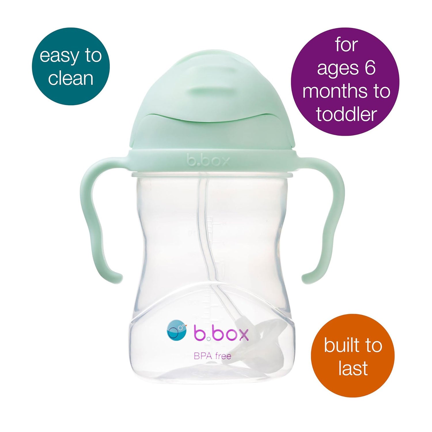 B.box sippy cup is perfect for kids age 6 months+.