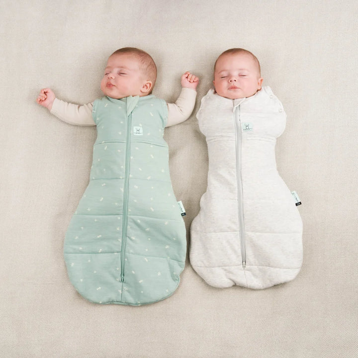 Babies wearing organic sleep sacks from ergoPouch