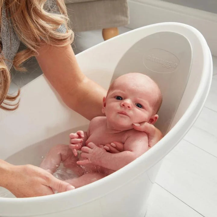 Baby Bath with Plug In Taupe Shnuggle