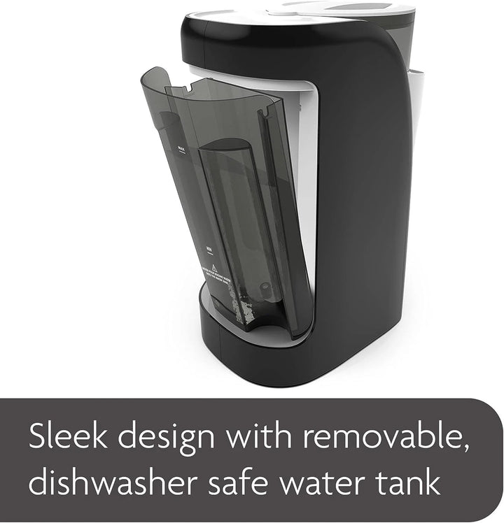 Water tank of the Baby Brezza Formula Pro Advanced with dishwasher-safe label