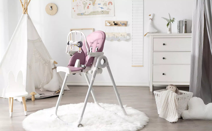 Amethyst High Chair for babies crafted in premium PU leather