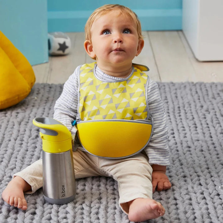 Baby with yellow bib drinkware from b.box