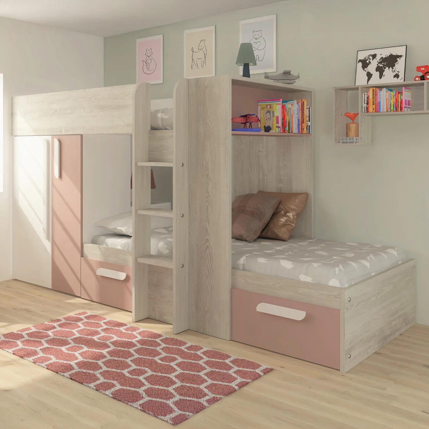 Barca Bunk Bed with Drawers Storage & Wardrobe