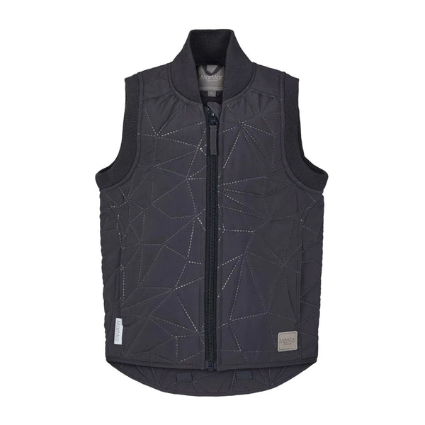 Boys thermo vest dark blue Oby, reflective kids vest water-repellent, boys vest tops adjustable length