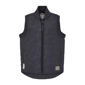 Boys thermo vest dark blue Oby, reflective kids vest water-repellent, boys vest tops adjustable length