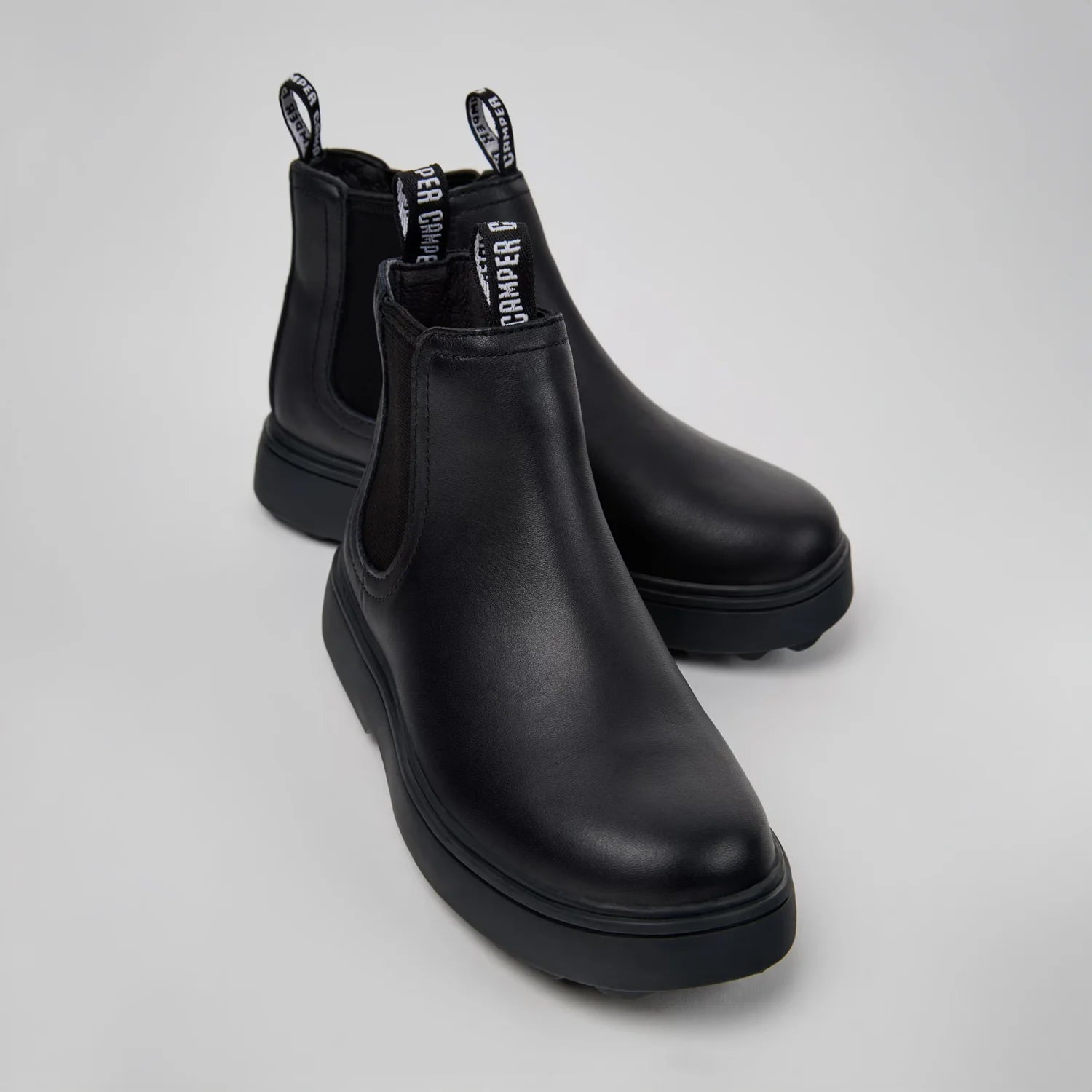 Camper black leather ankle boots for kids