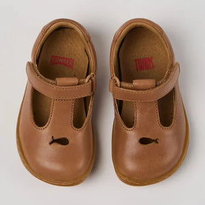 Camper Peu Cami First Walkers - Nude Leather Twins Shoes