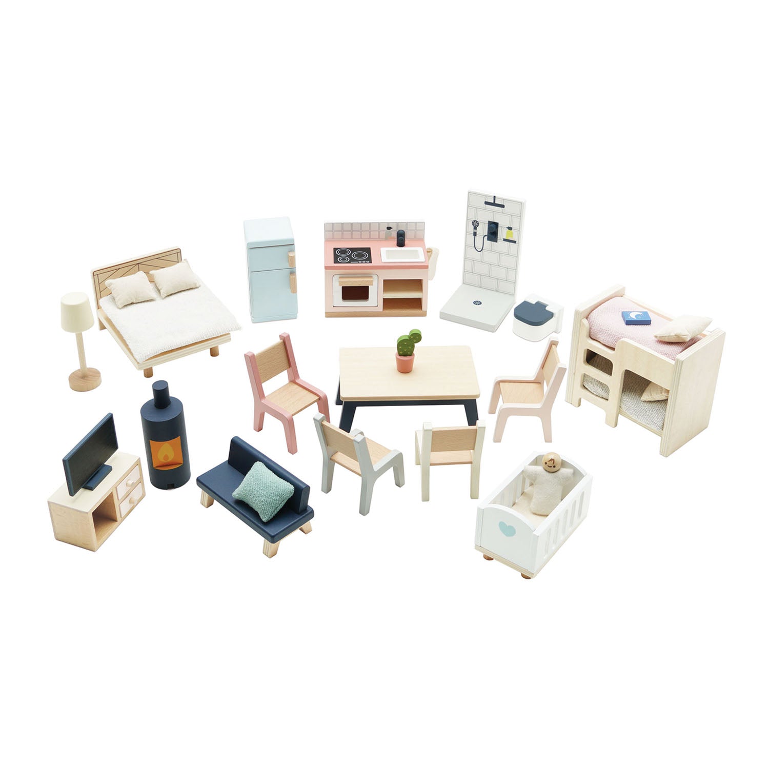 Le Toy Van Complete Dolls House Furniture Sets - 35 Pieces