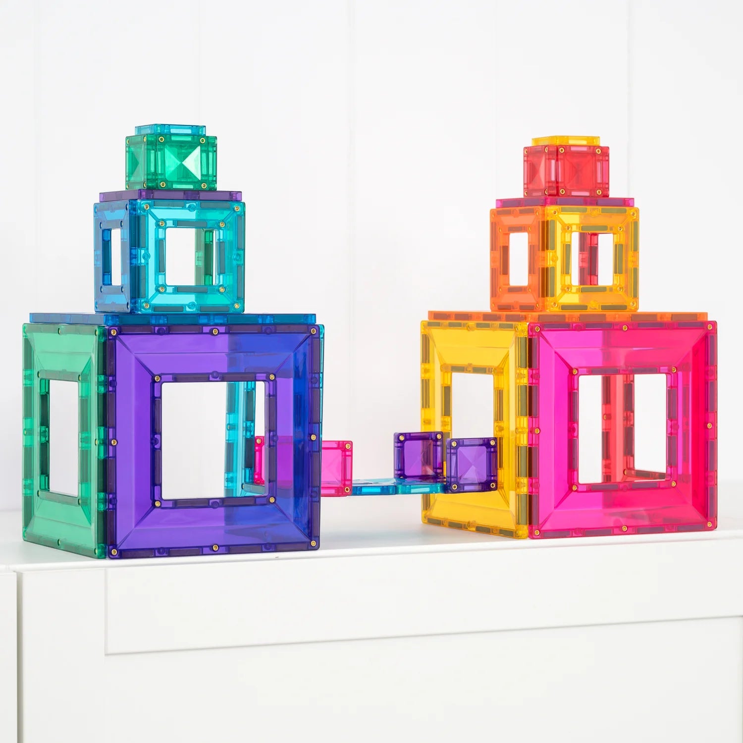 Durable ABS plastic magnetic tiles designed for safe children’s play