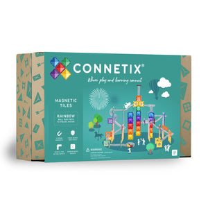 Connetix 92 Piece Rainbow Ball Run Pack with colorful balls and tubes.