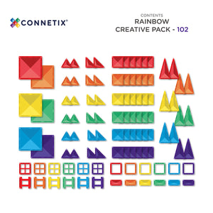 Brightly colored Connetix tiles including fences, doors, and squares