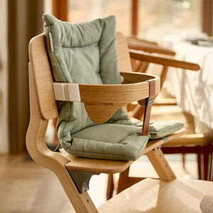 Louie Highchair safety bar close-up for secure seating