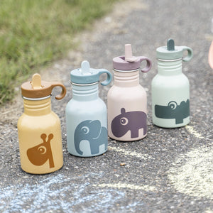 Done by Deer stainless steel kids' water bottle with hideaway straw
