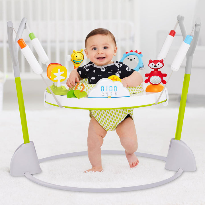 Baby happily bouncing in the Skip Hop Jumperoo