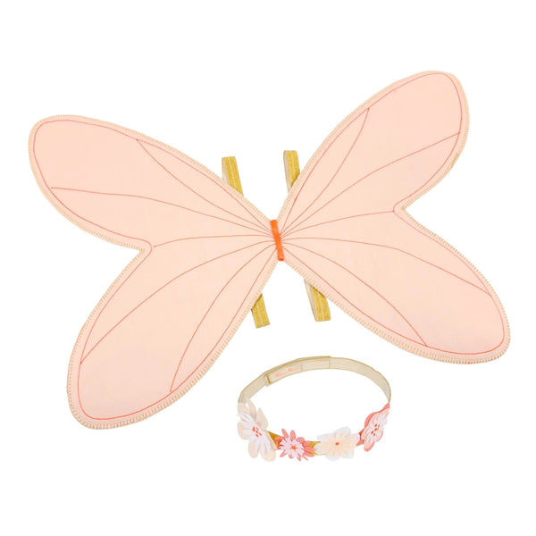 Meri Meri peach fairy wings costume set with headband