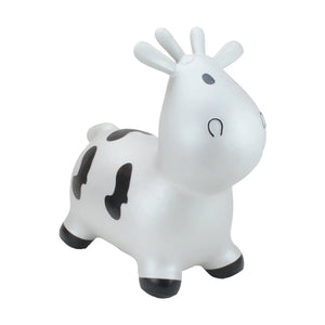 Happy Hopperz Bouncy Kids Ride On Toys - Inflatable - White Cow