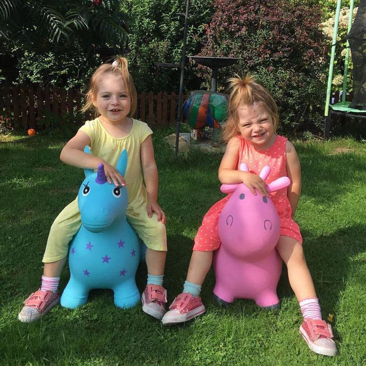 HappyHopperz Bouncy Kid's Ride Toy Turquoise Unicorn
