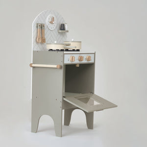Shwoing inside space of Hooga play kitchen