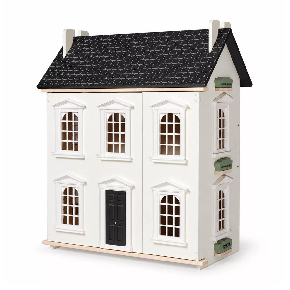 Hooga Playroom Noble dolls house with decorative floral wall stickers