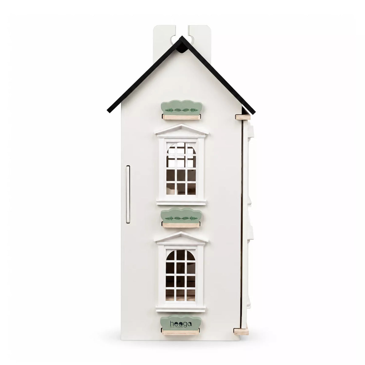 Hooga Noble Dollhouse tall profile view highlighting elegant design smooth walls and classic townhouse style