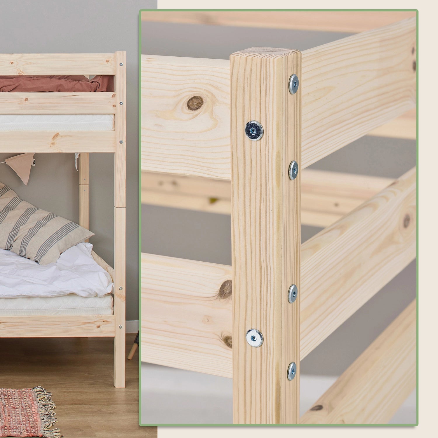 practical bunk bed design combining safety, comfort, and sustainability.