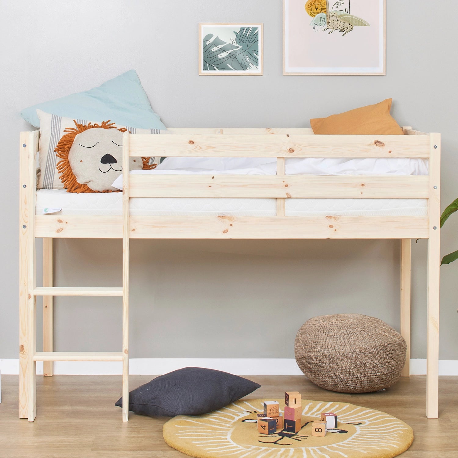 Underbed storage space of hoppekids midsleeper.