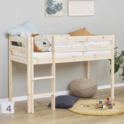 Hoppekids eco shorty midsleeper bed in natural colour